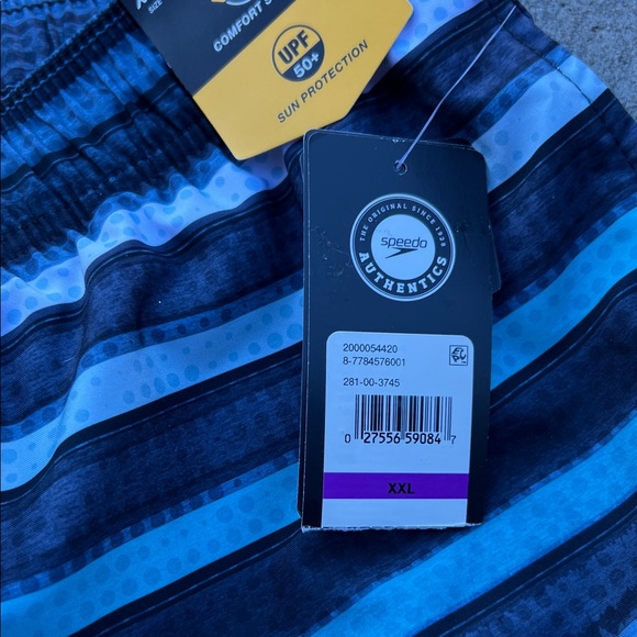 Speedo Striped Blue and Purple Board Shorts - Picture 6 of 10